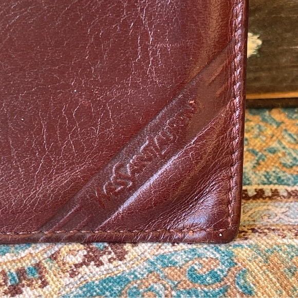 Yves Saint Laurent Wallet Leather Bifold Oxblood Burgundy Designer Vintage - Picture 3 of 7